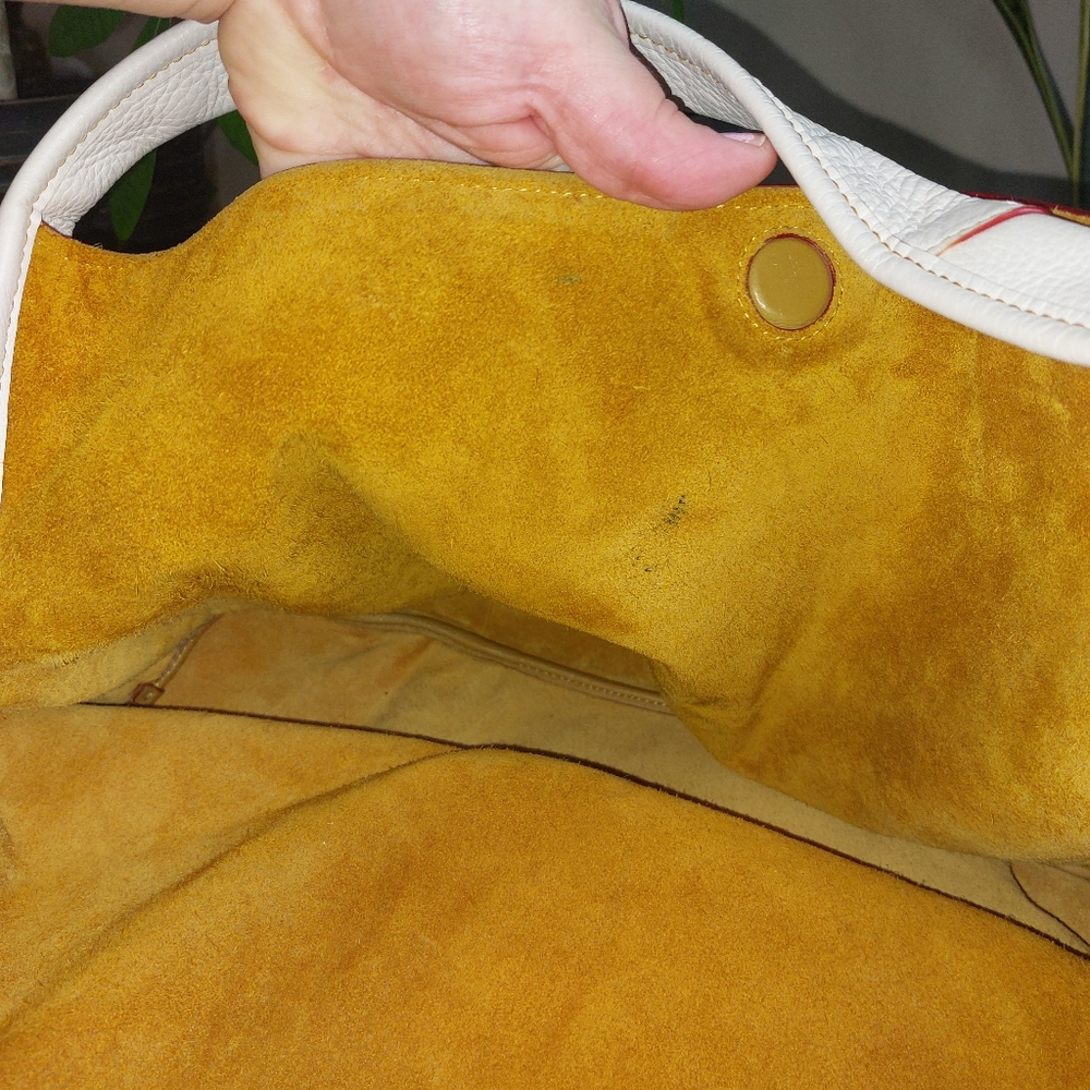 ๐คCoach 1941 Bandit 39 Chalk Hobo With Paraire Flower Saddle Print Inner Bag - Picture 11 of 15